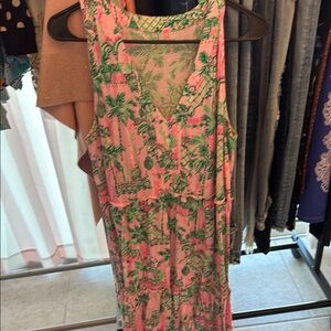 LILLY PULITZER Tropical Pink and Green Sleeveless Dress
